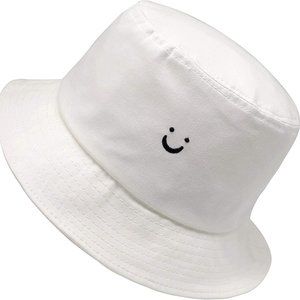 Hat Summer Unisex Face Smile White